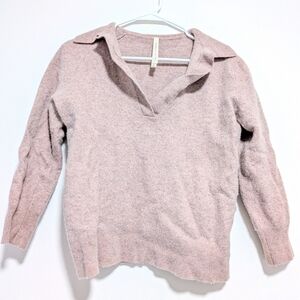Babaton Cream Cashmere V-Neck Sweater